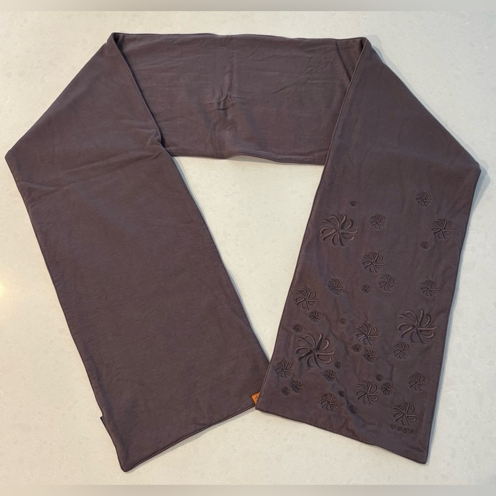 Greenware by VEGN Bamboo Organic Cotton Embroidered Scarf - Taupe Cozycore